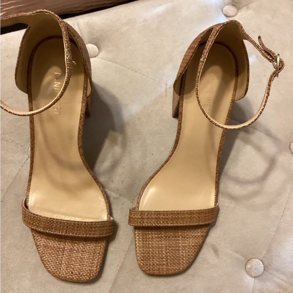 Nine West Brown Ankle Strap Heels